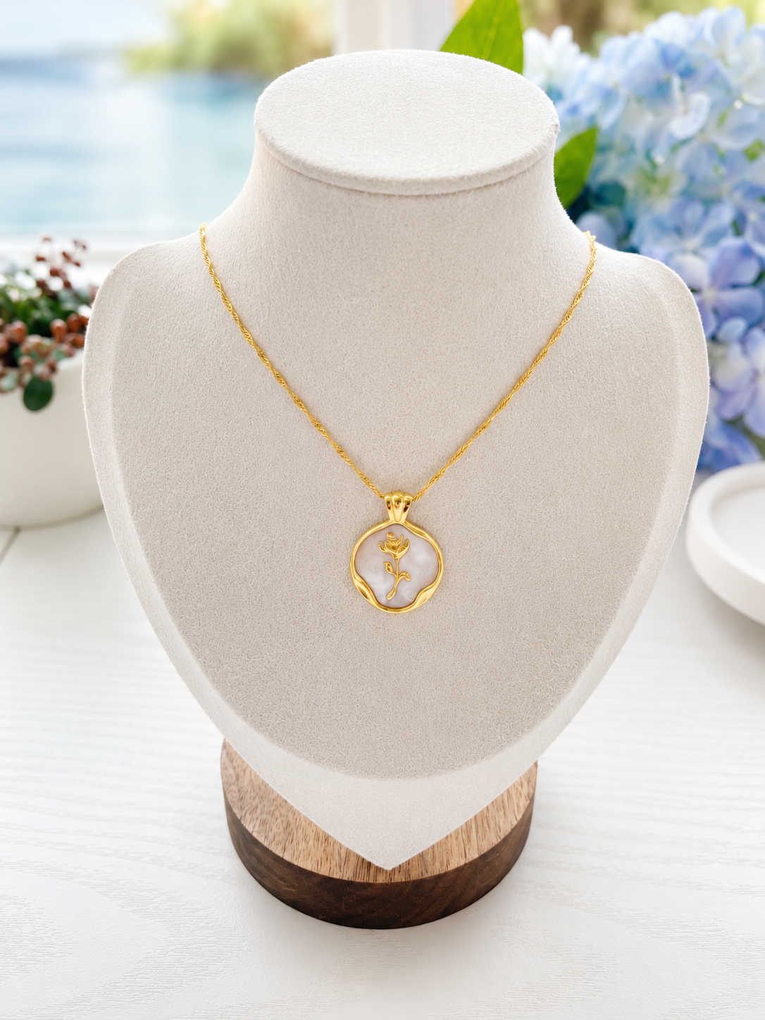 Blush Bloom Pendant Necklace