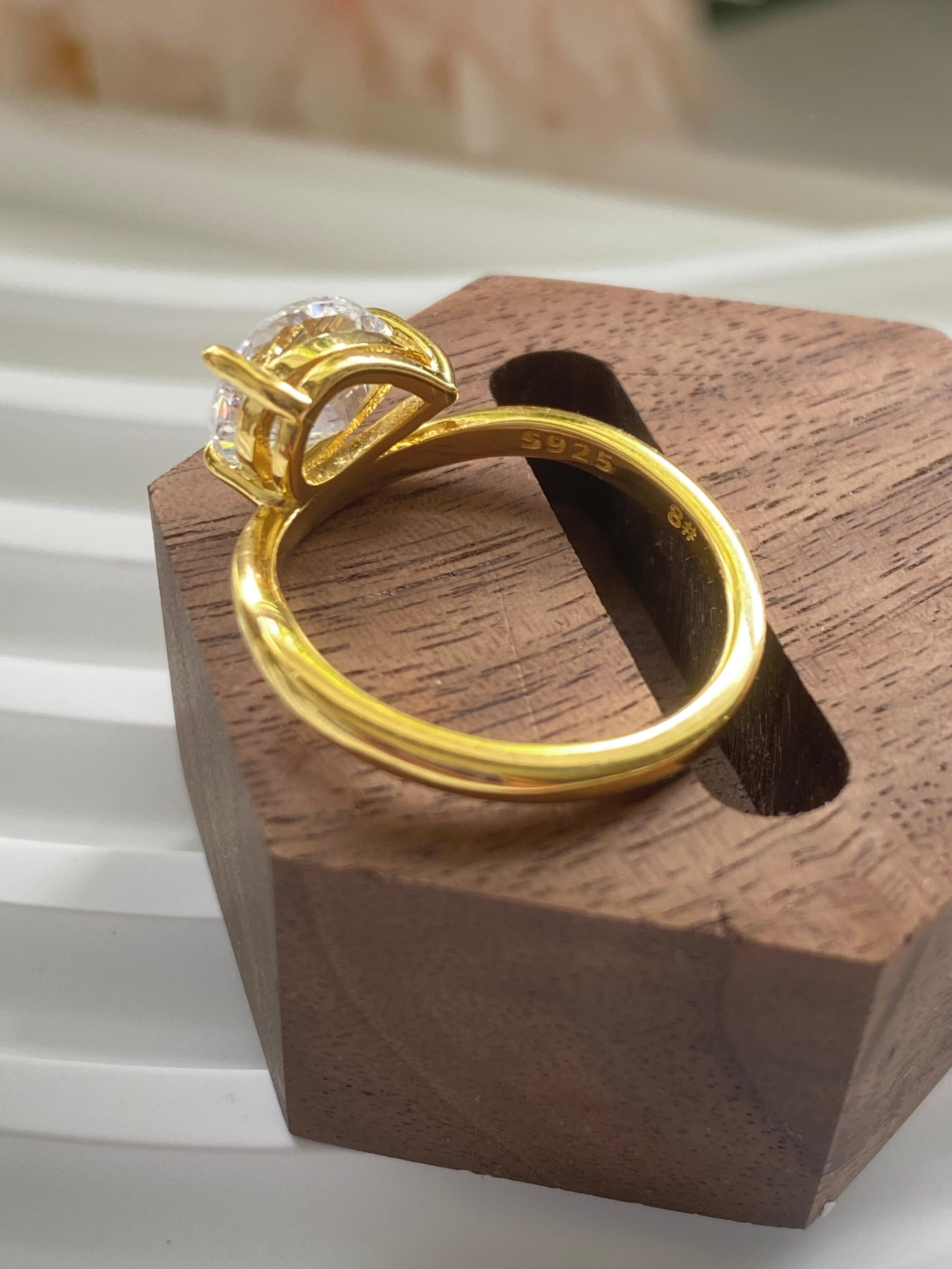 Aurora Pear Solitaire Ring