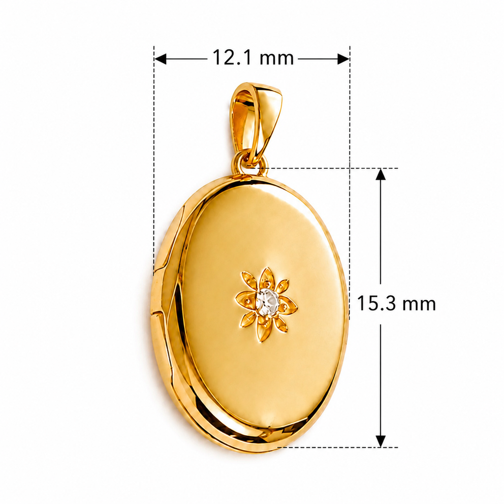 Sunburst Memory Photo Locket Pendant