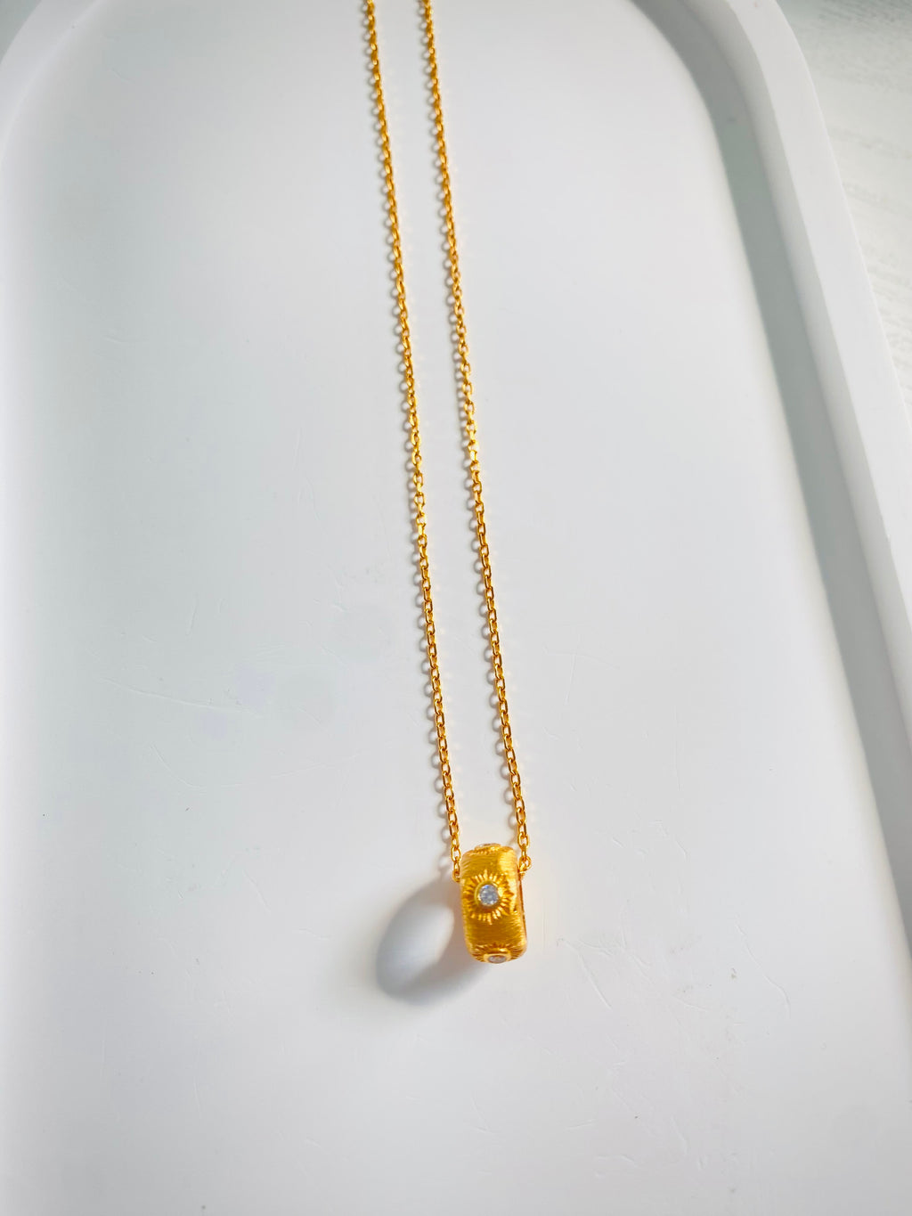 Solara Vintage Brushed Pendant Necklace