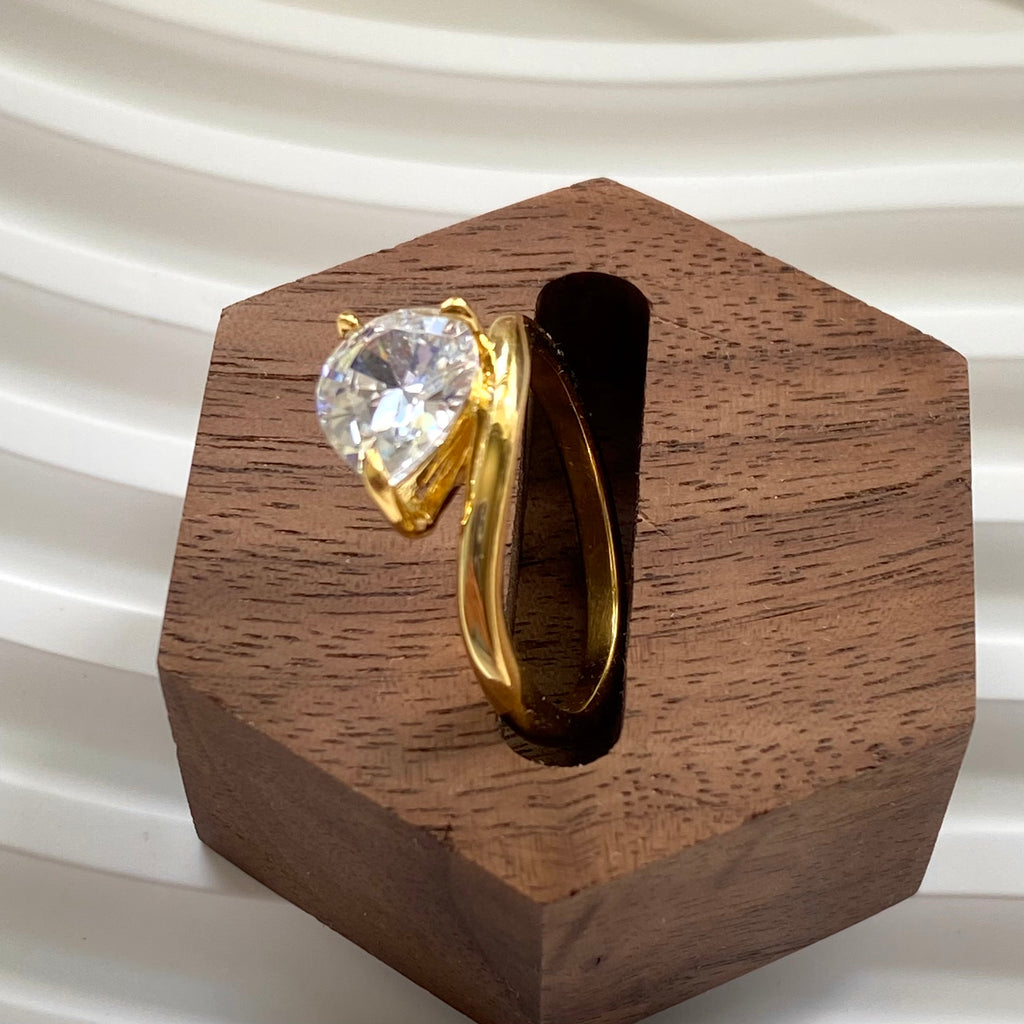 Aurora Pear Solitaire Ring