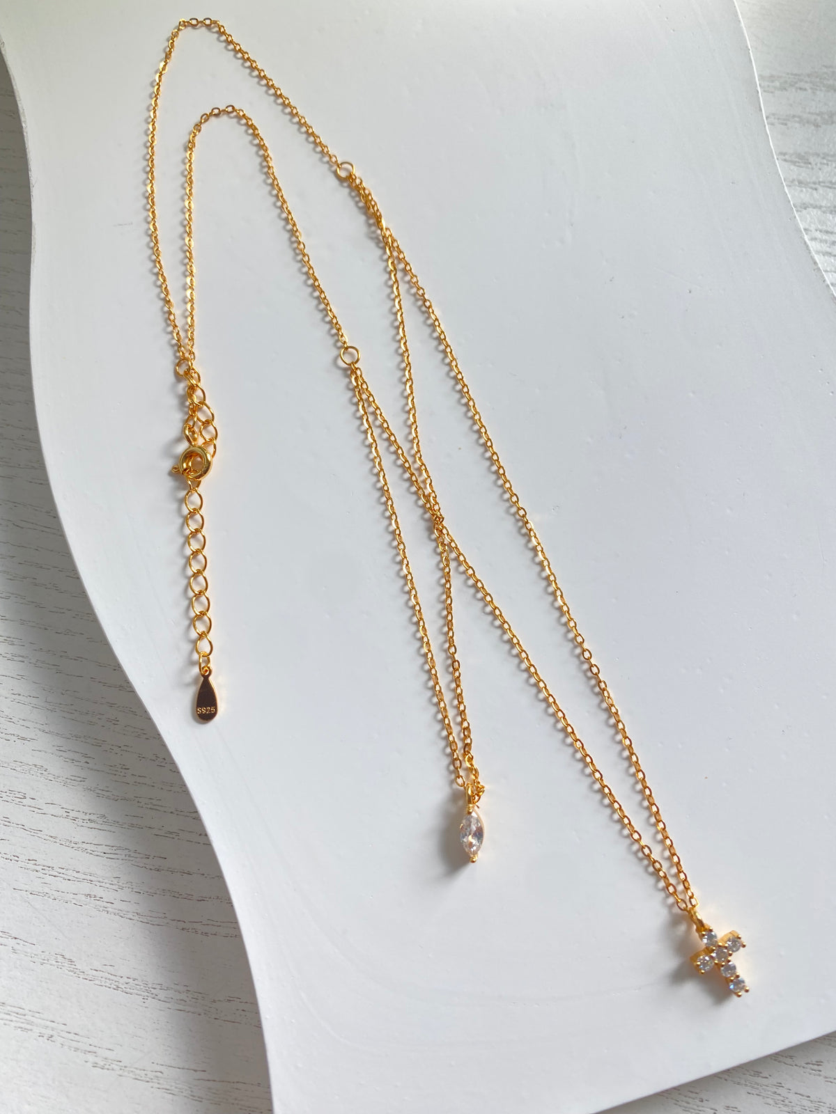 Celeste Marquise & Cross Layered Necklace