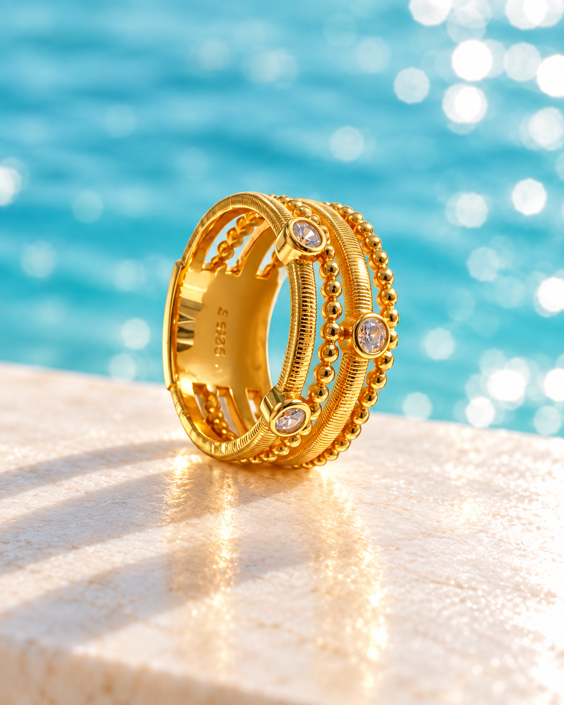Elara Layered Bezel Ring