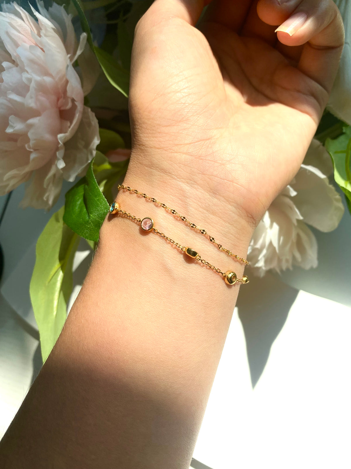 Prism Adjustable Double Chain Bracelet