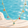 Lucky Clover Colorful Charm Necklace