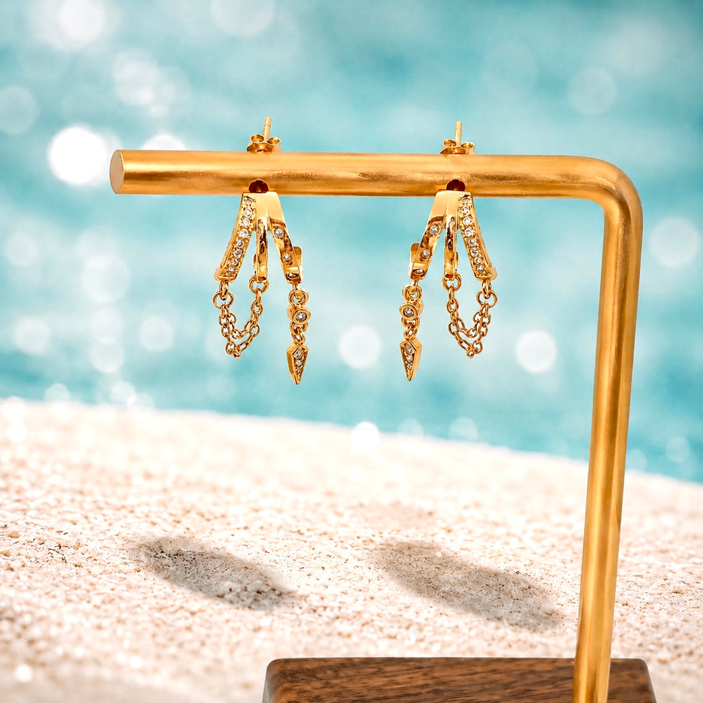 Golden Chain Drop Earrings