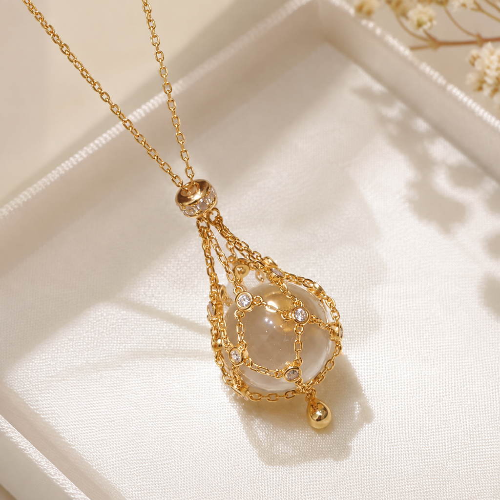 Lumière Crystal Orb Adjustable Necklace