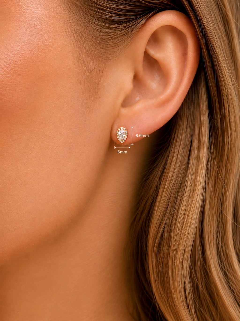 Teardrop Crystal Stud Earrings