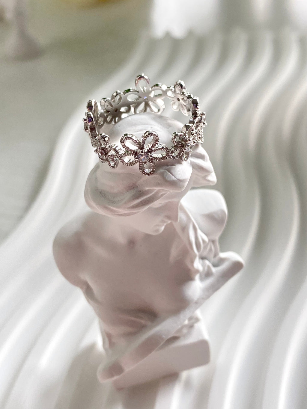 Fiorella Textured Floral Band Ring
