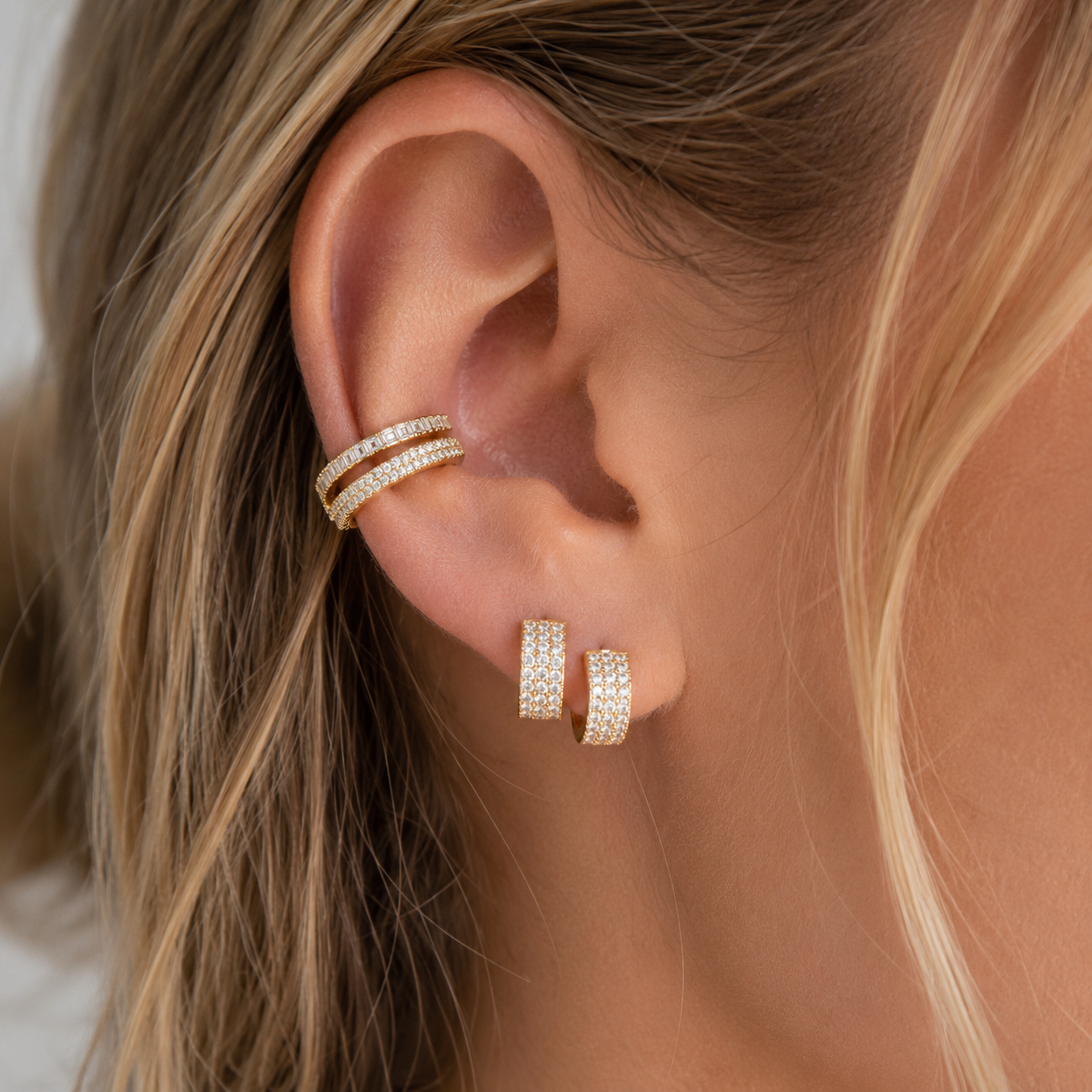 Harbor Pavé Huggie Earrings
