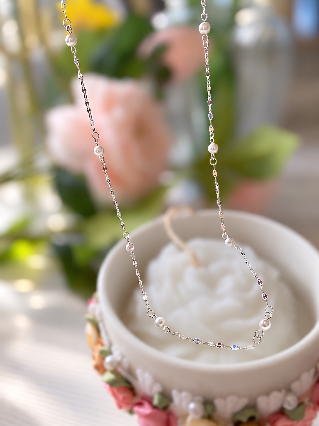 Mira Pearl Station Necklace