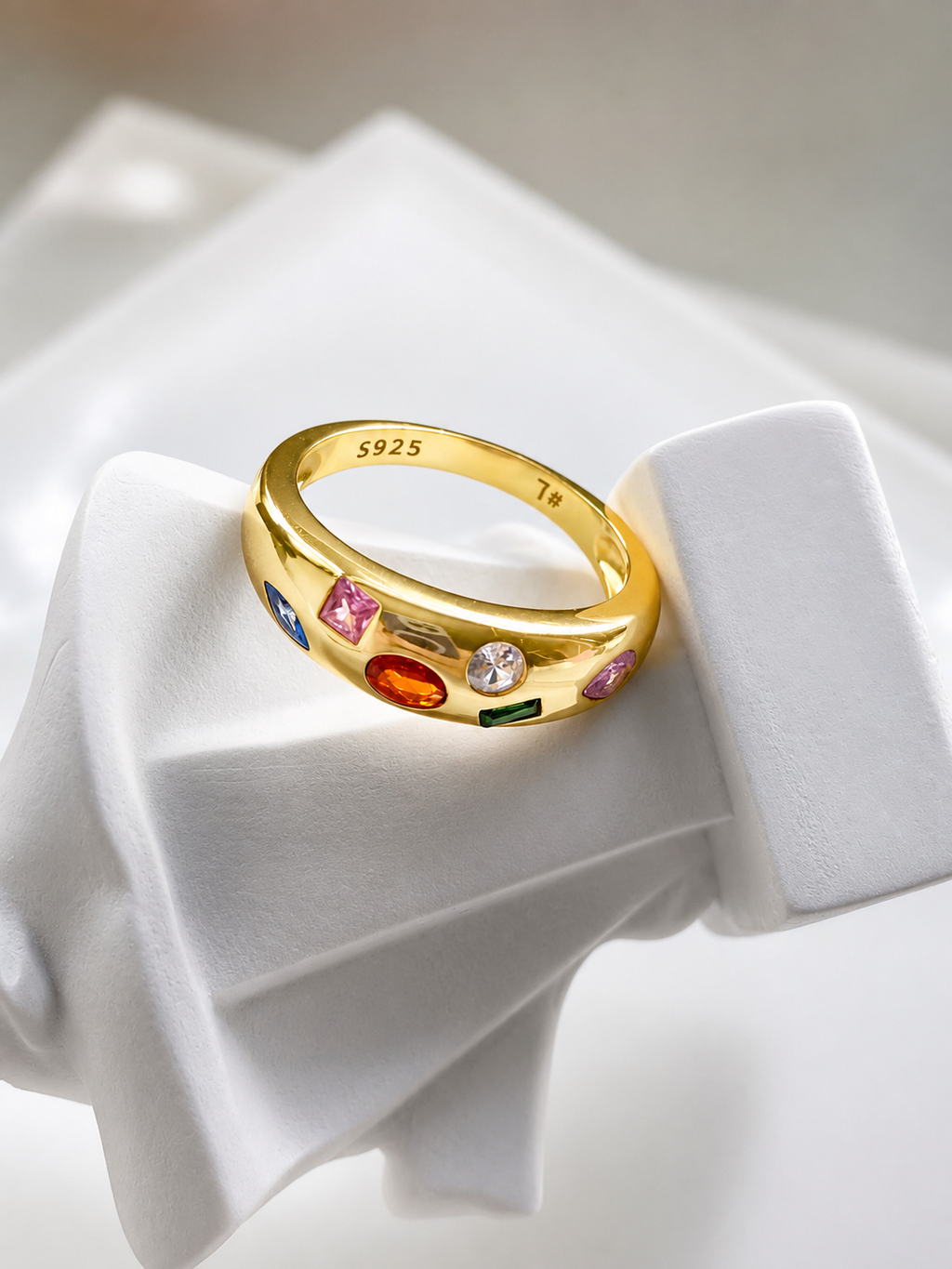 Aurora Gemstone Band Ring