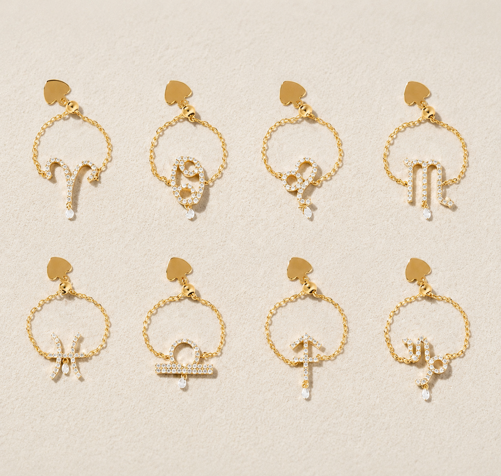 Celestial Zodiac Charm Slider Ring
