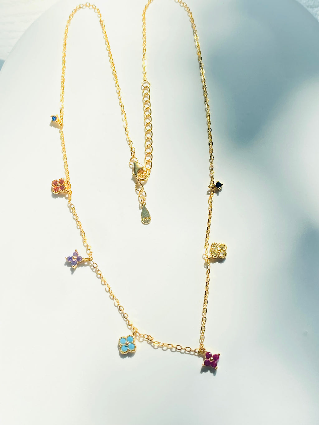 Lucky Clover Colorful Charm Necklace