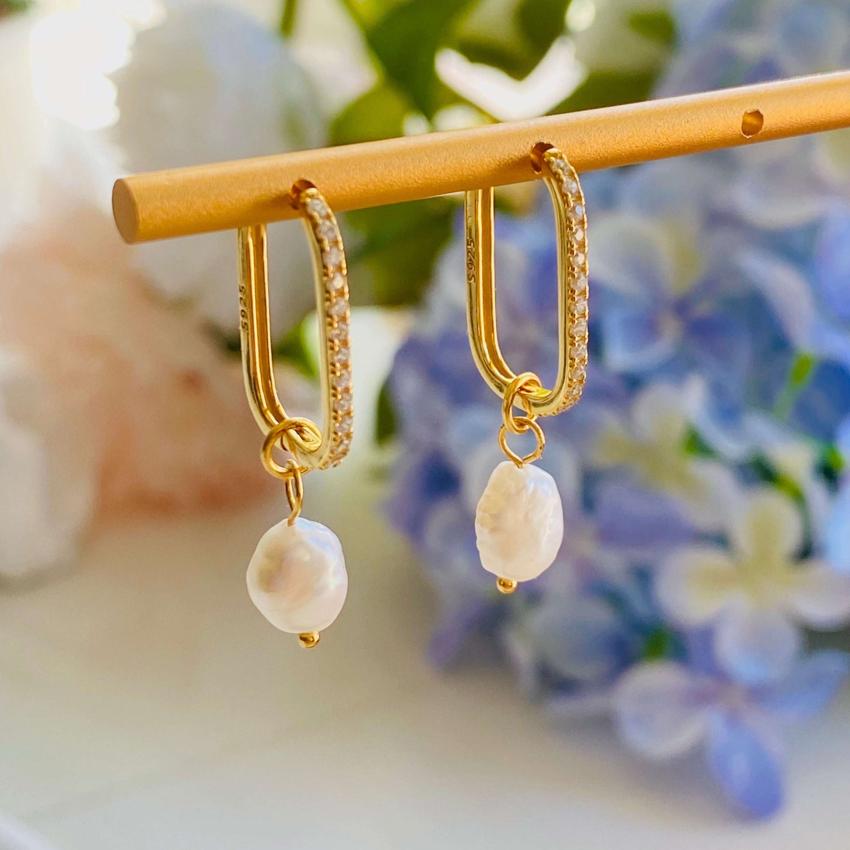 Luna Convertible Pearl Huggie Earrings