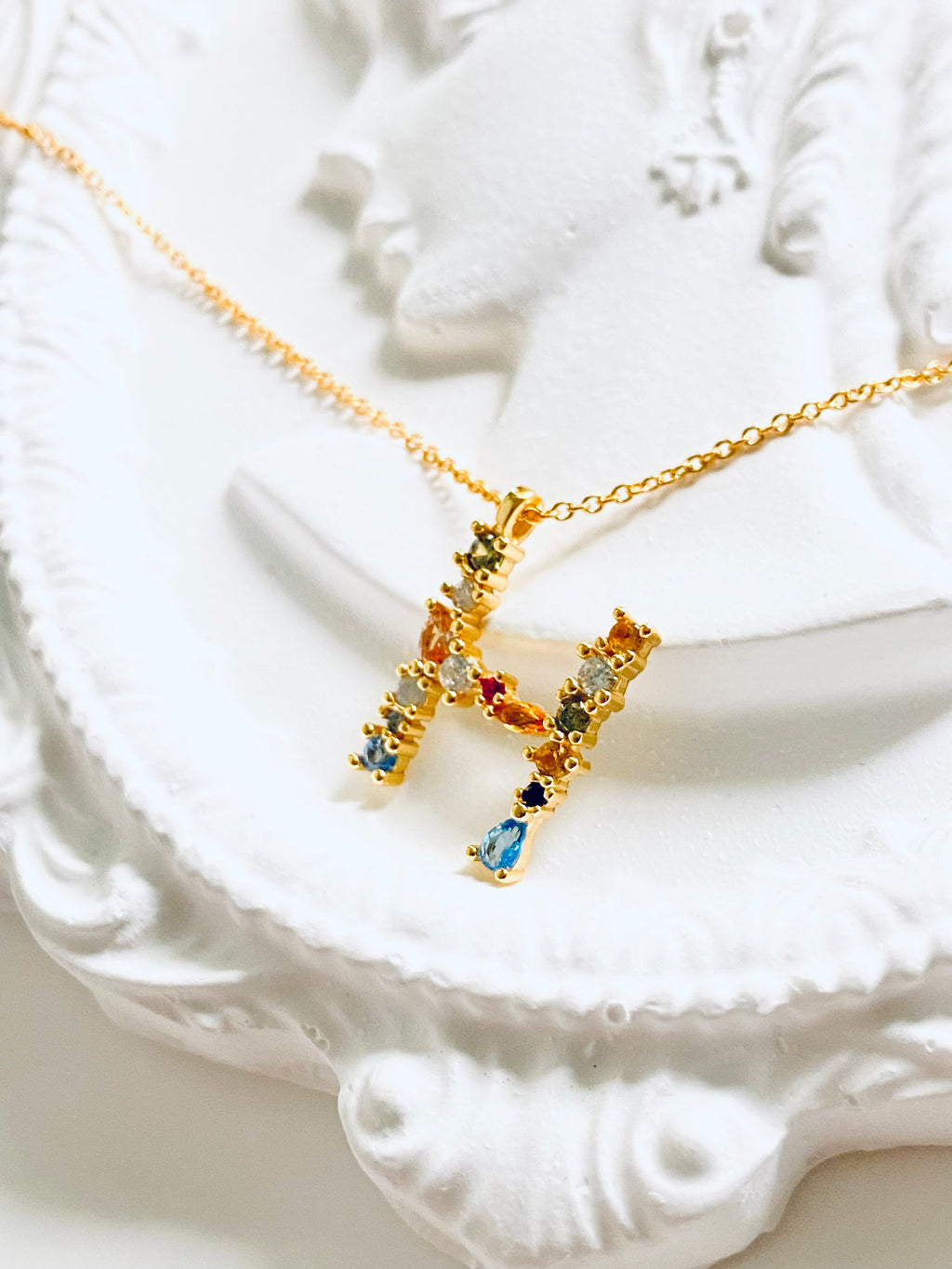 Mosaic Initial Pendant Necklace
