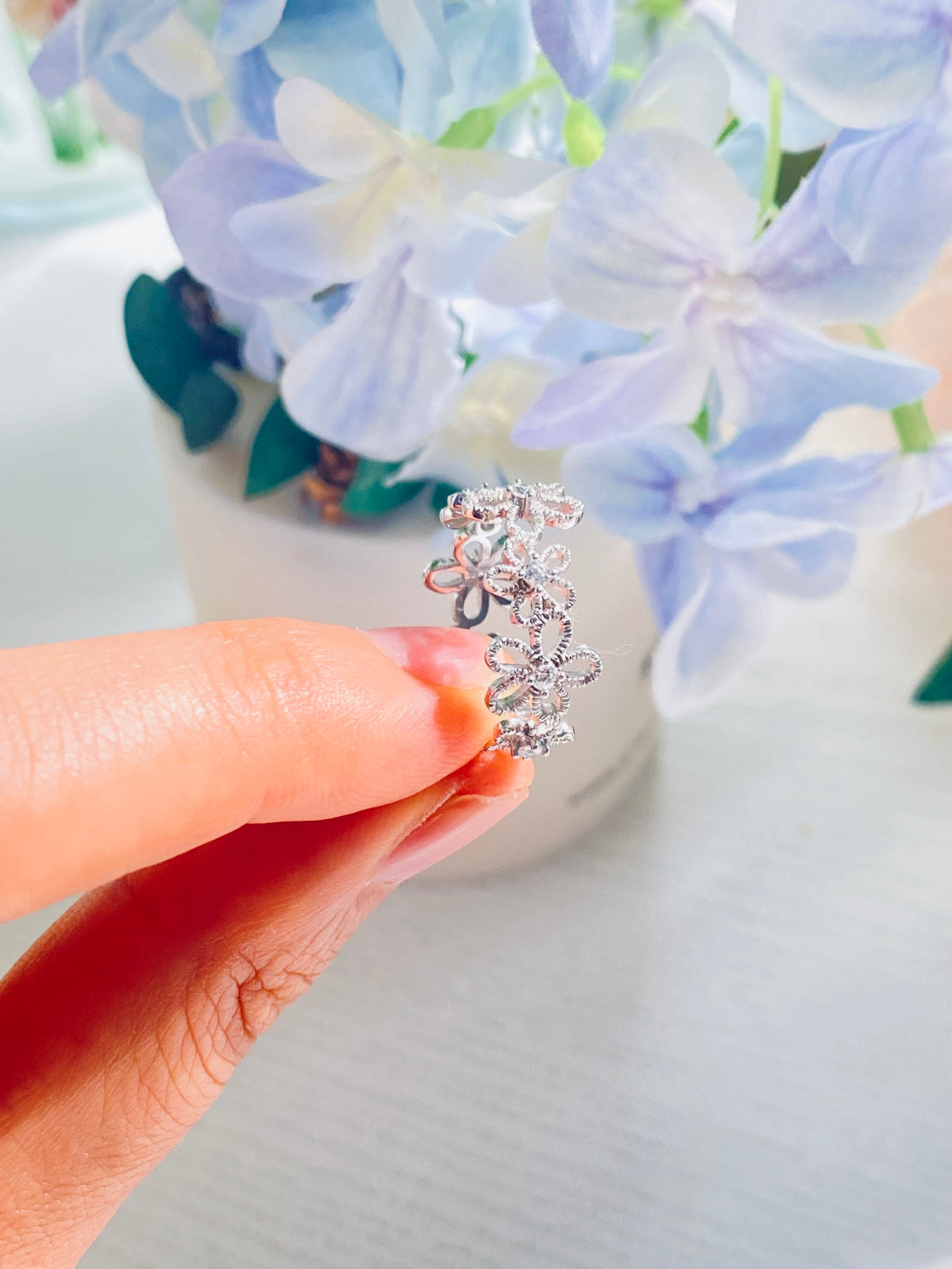 Fiorella Textured Floral Band Ring