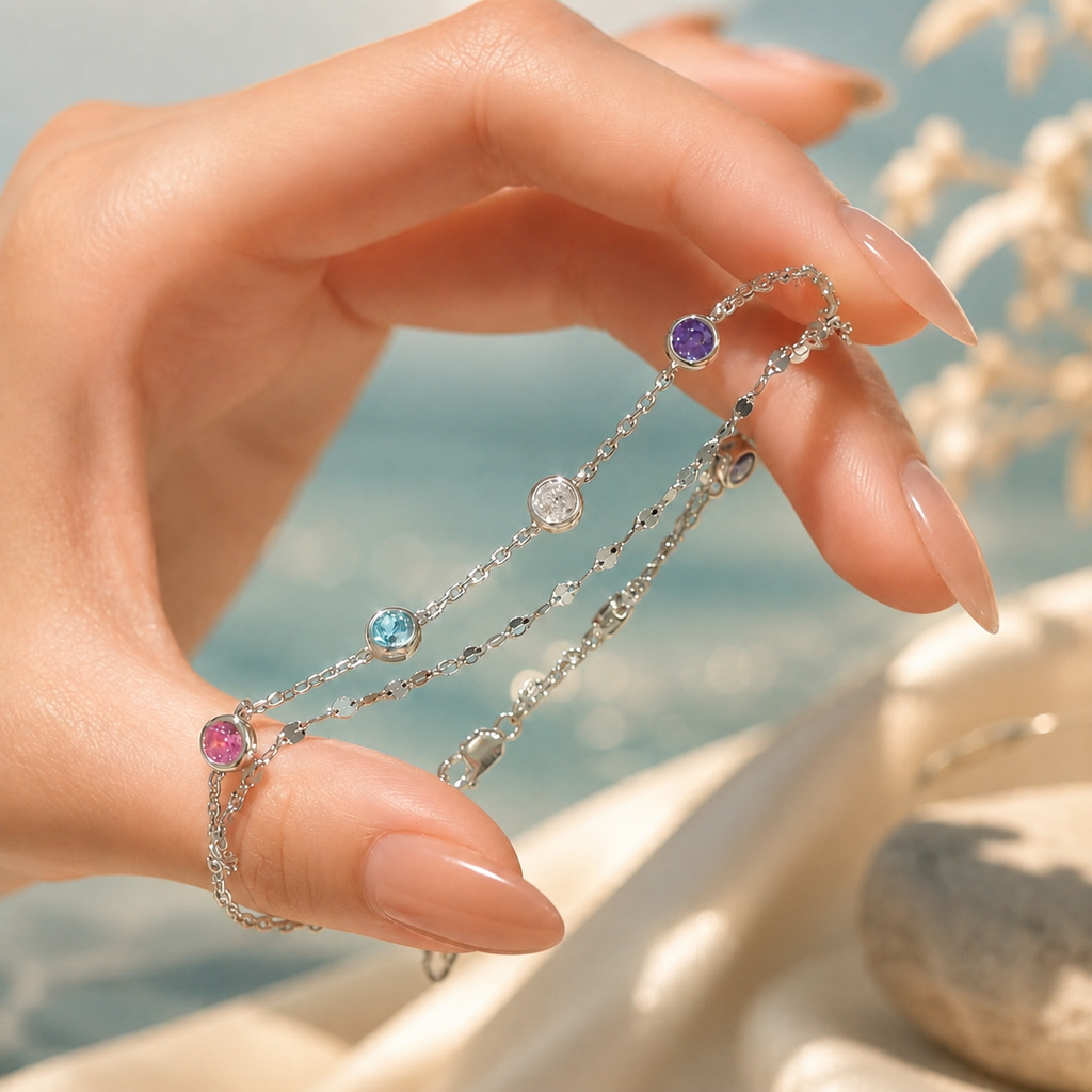 Prism Adjustable Double Chain Bracelet