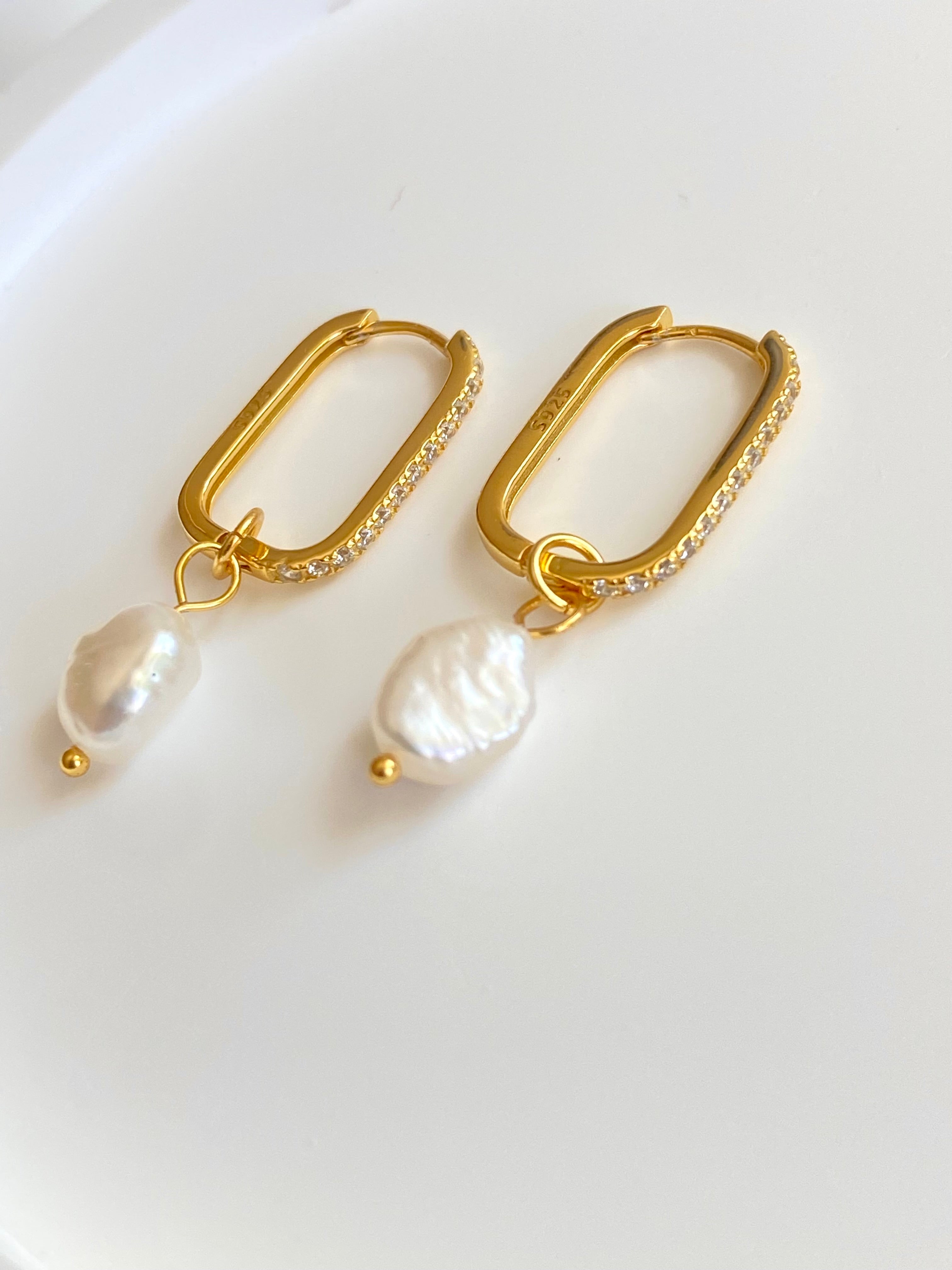 Luna Convertible Pearl Huggie Earrings