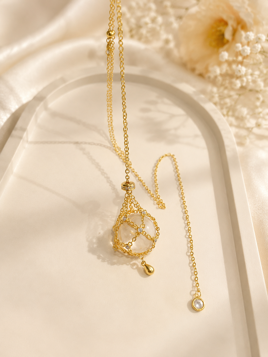 Lumière Crystal Orb Adjustable Necklace