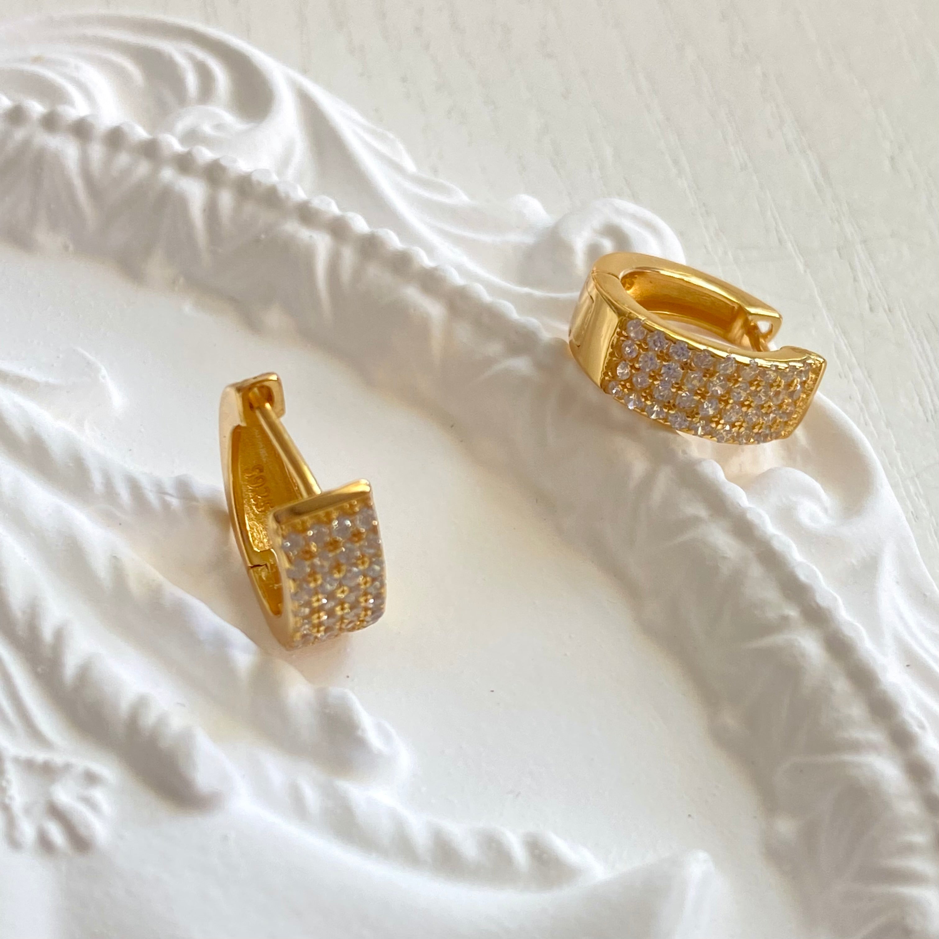 Harbor Pavé Huggie Earrings