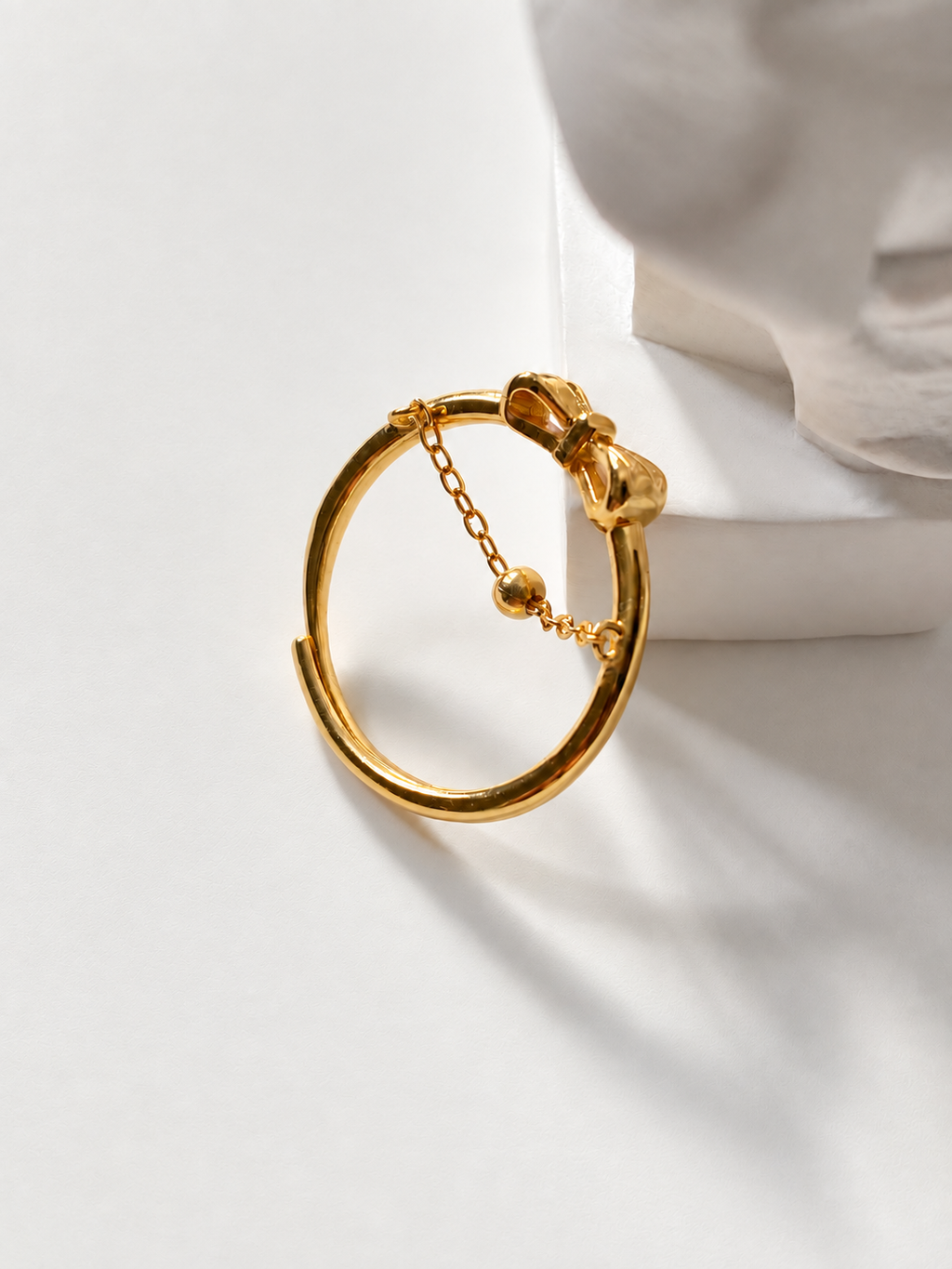 Aveline Bow Chain Adjustable Ring