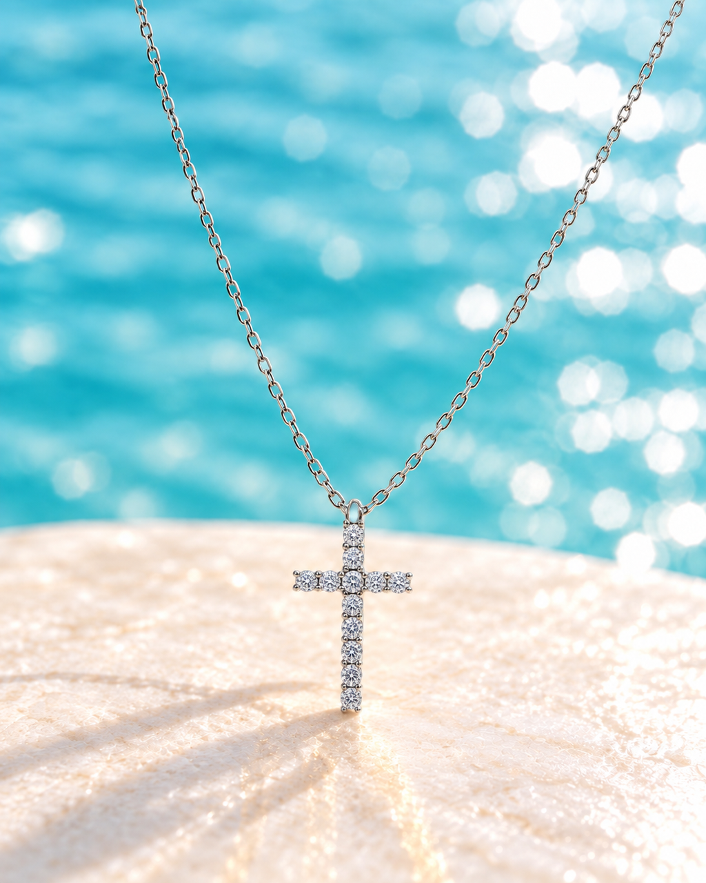 Celeste Pavé Cross Necklace