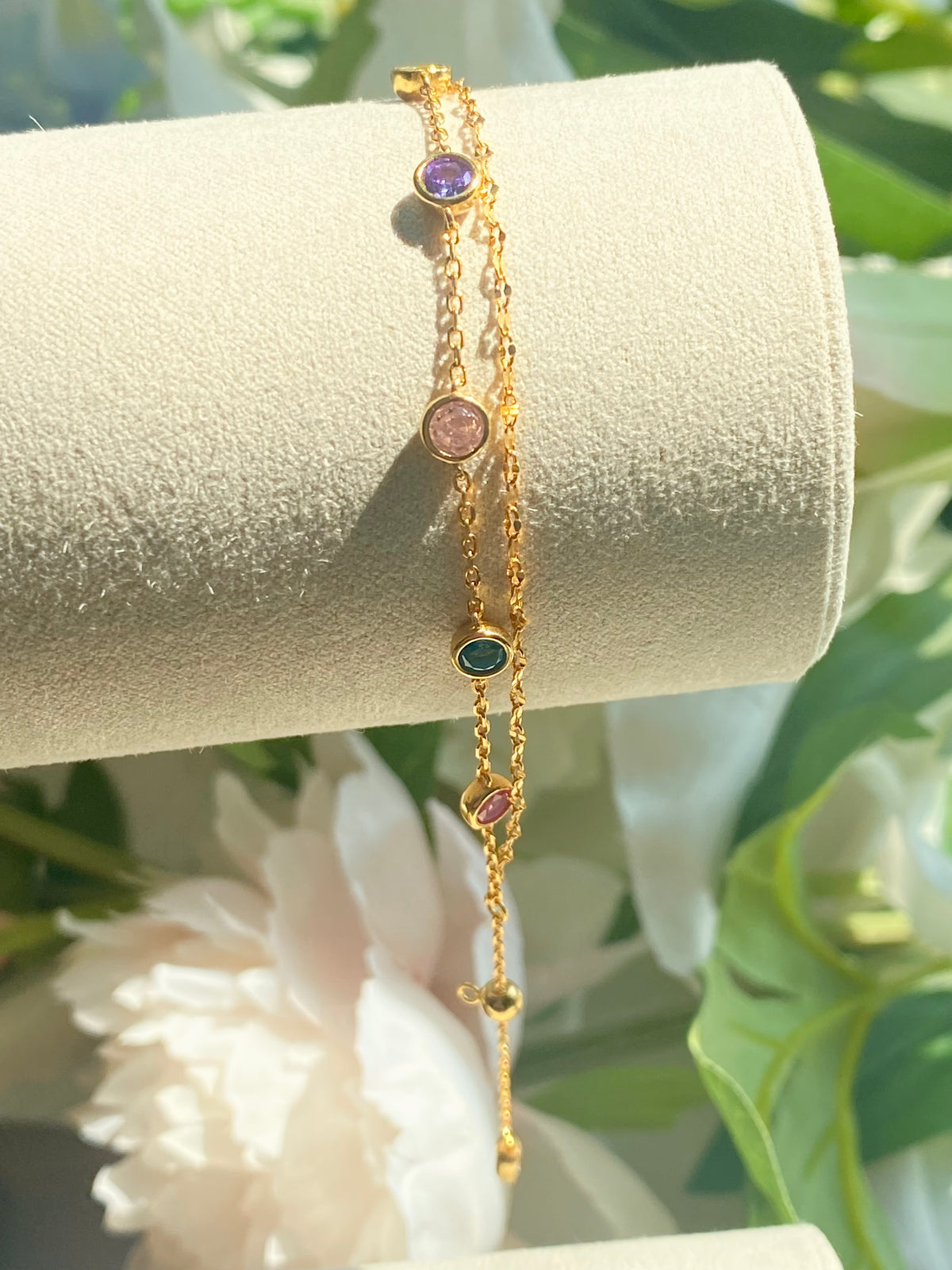 Prism Adjustable Double Chain Bracelet