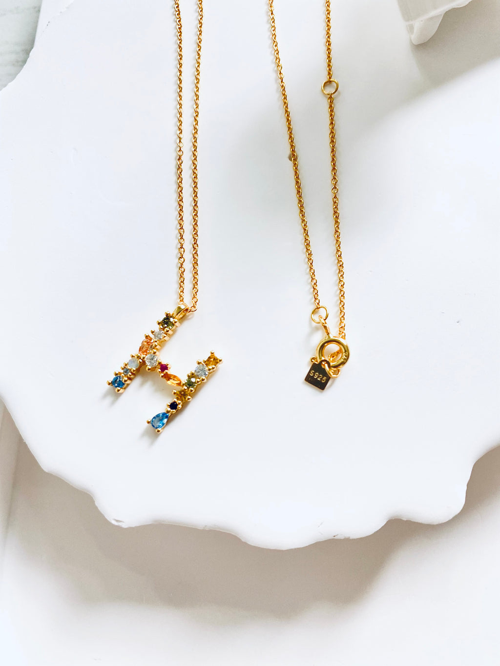 Mosaic Initial Pendant Necklace