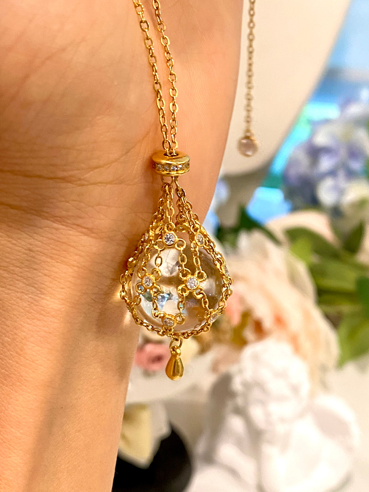 Lumière Crystal Orb Adjustable Necklace