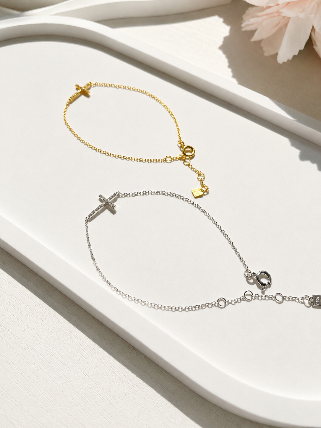 Faith Sideways Cross Bracelet