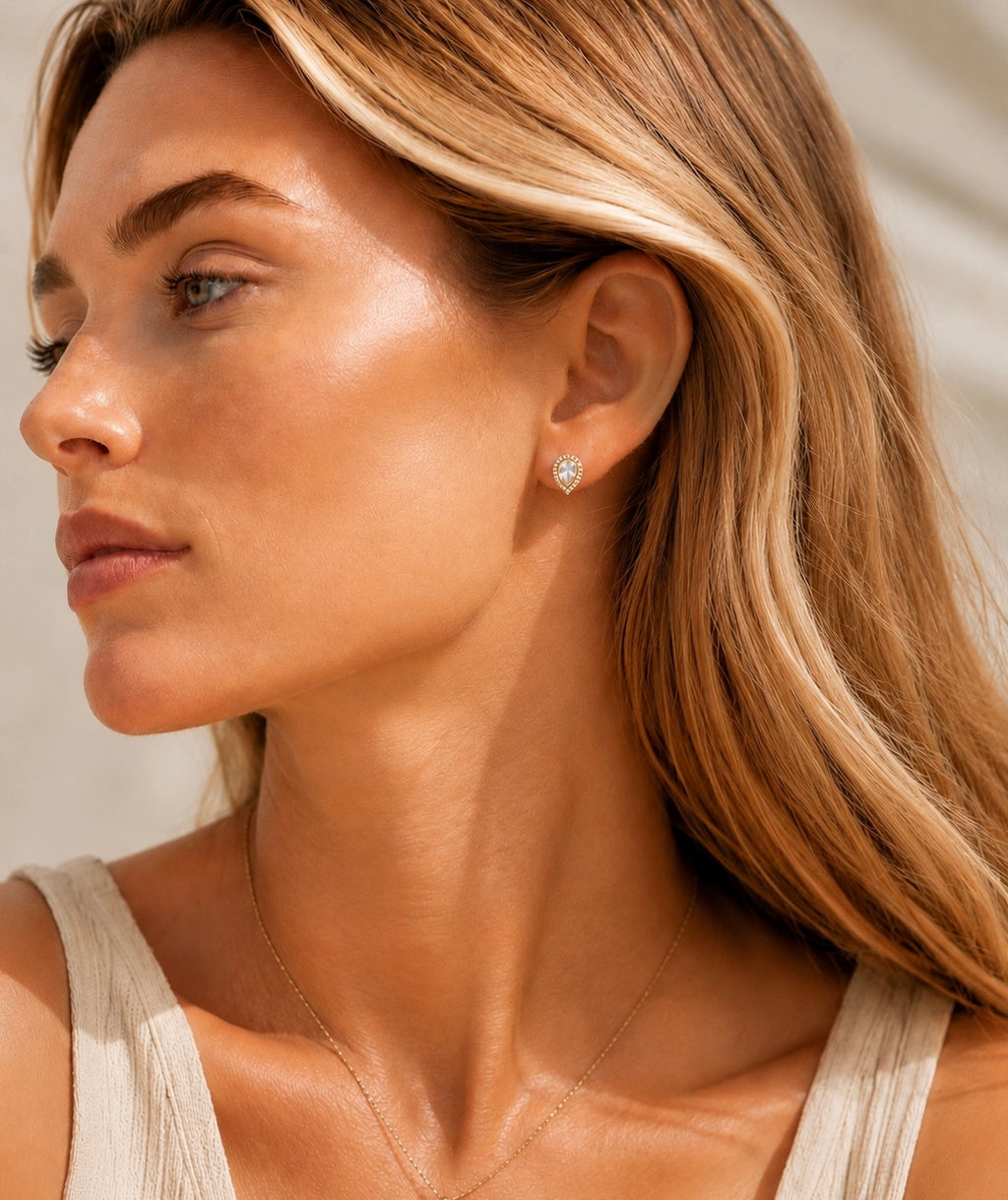 Teardrop Crystal Stud Earrings