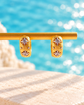 Solara Vintage Sunburst Huggie Earrings