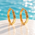Liora Textured Square Hoop Earrings