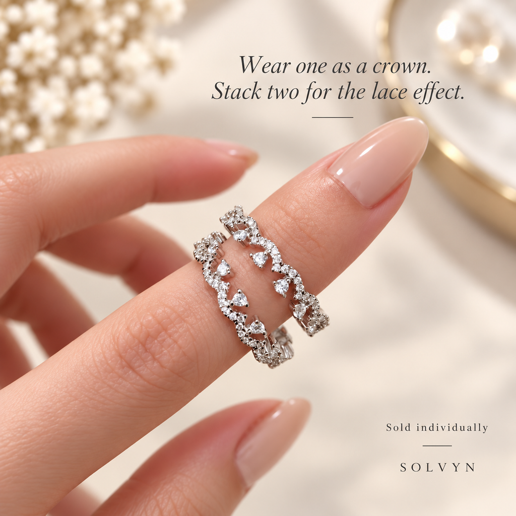 Celine Crown Lace Stackable Ring