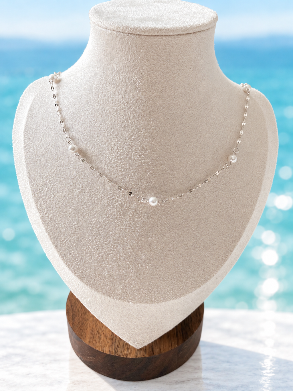 Mira Pearl Station Necklace