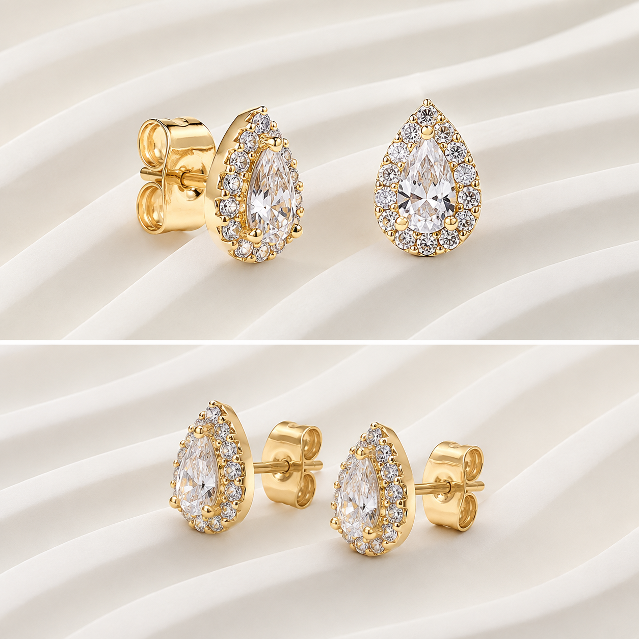 Teardrop Crystal Stud Earrings