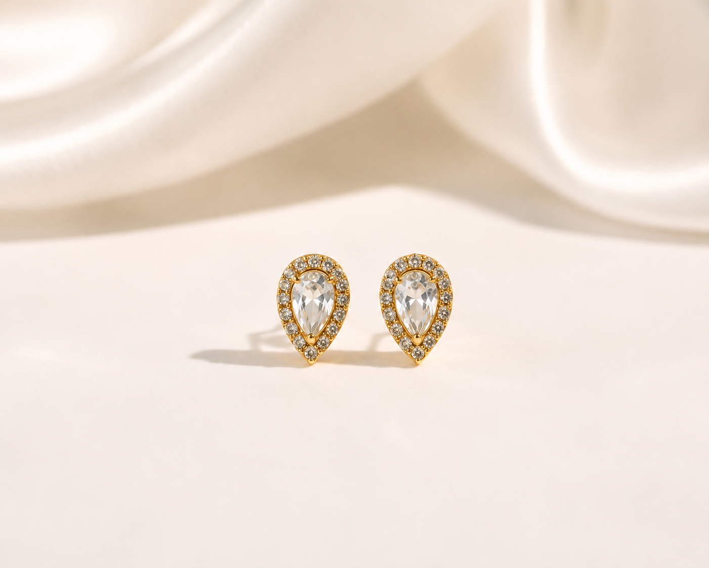 Teardrop Crystal Stud Earrings
