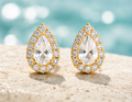 Teardrop Crystal Stud Earrings
