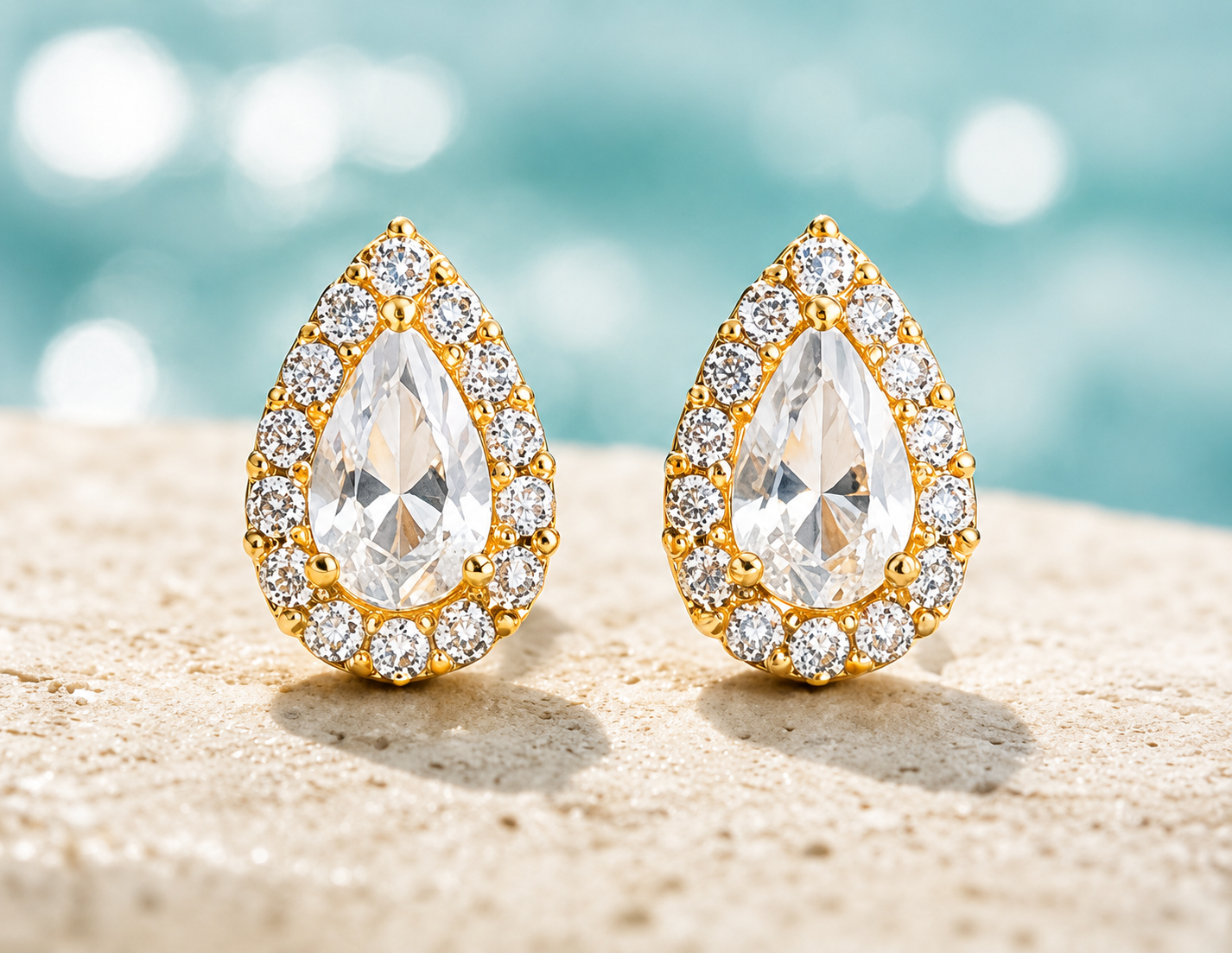 Teardrop Crystal Stud Earrings