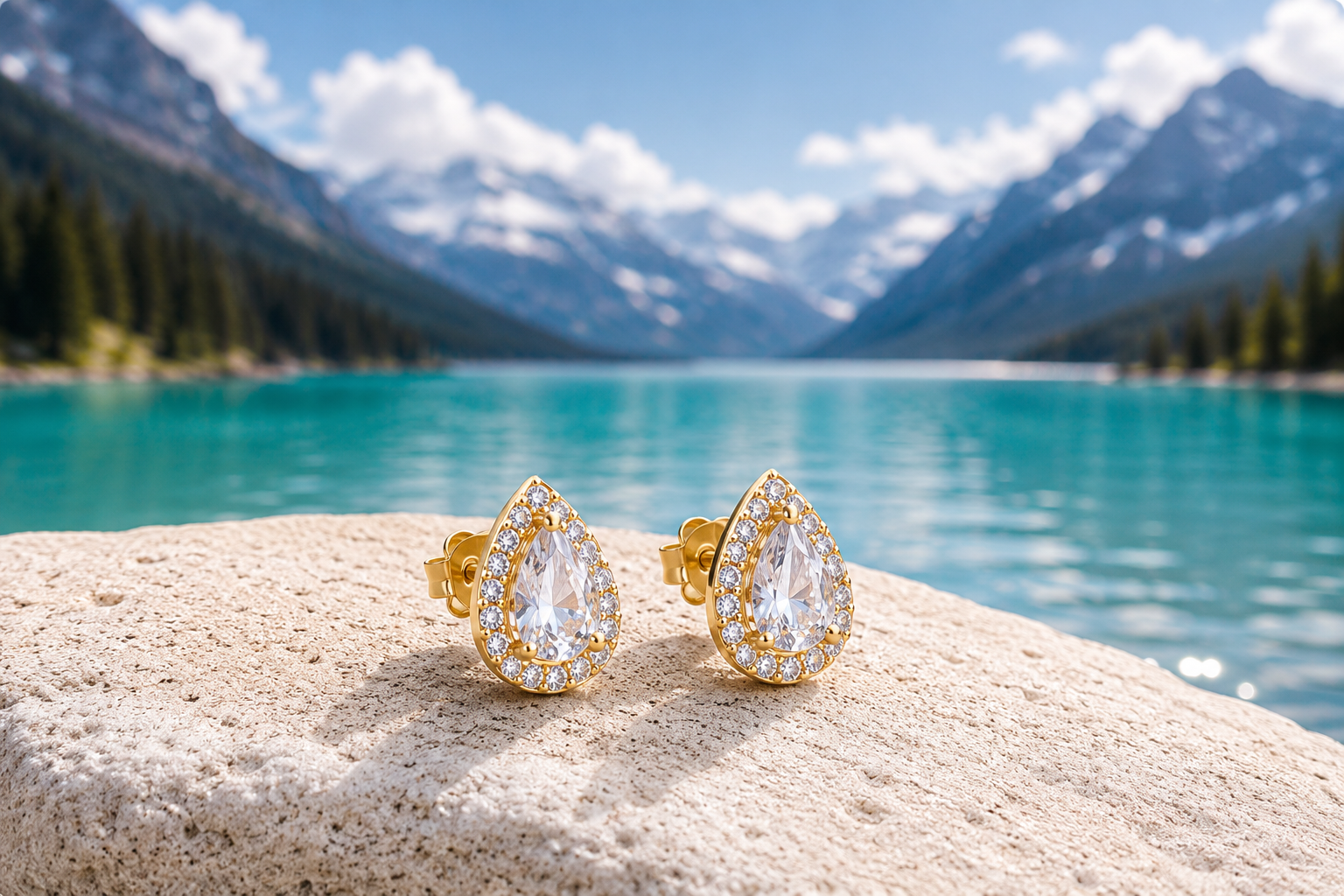 Teardrop Crystal Stud Earrings