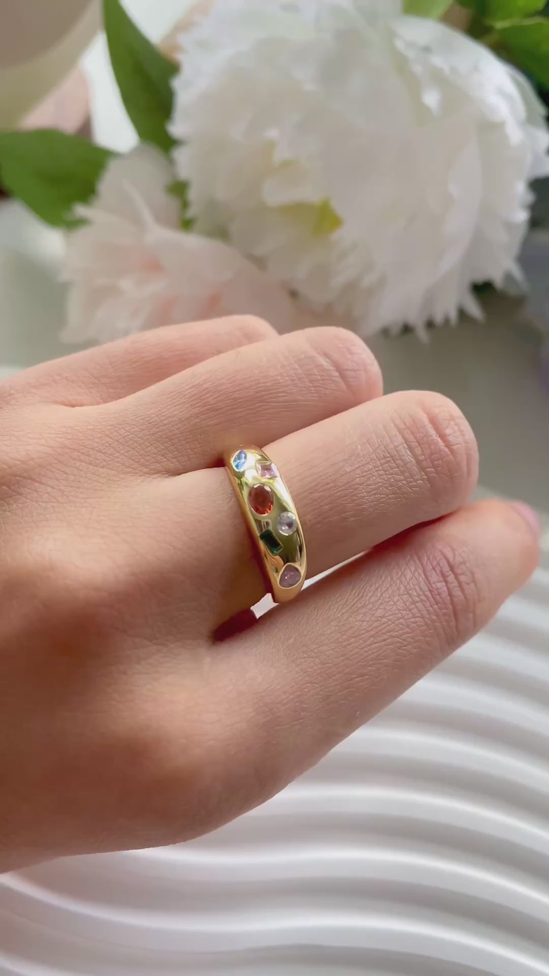 Aurora Gemstone Band Ring