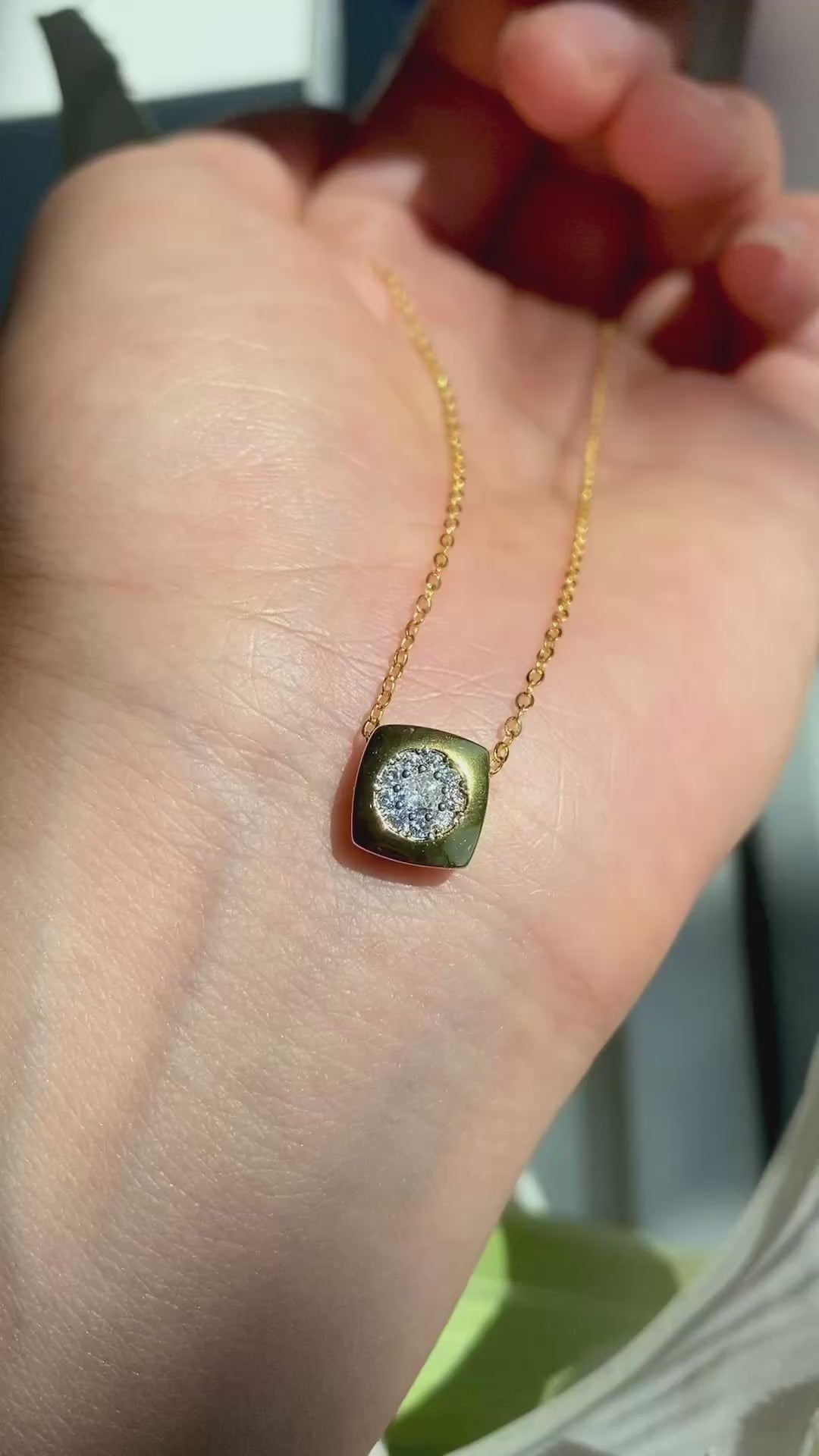 Pavé Crystal Cushion Necklace