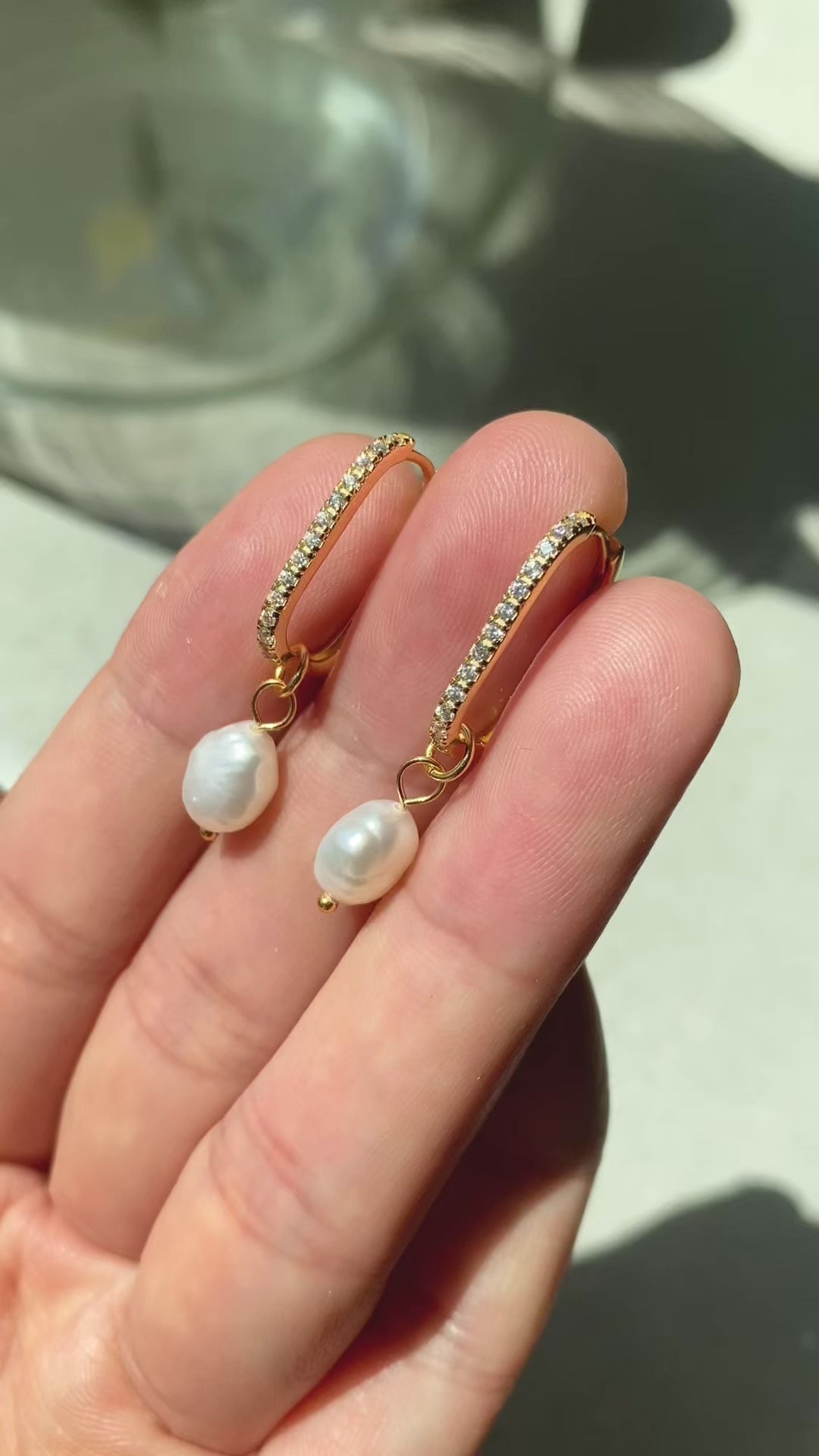 Luna Convertible Pearl Huggie Earrings