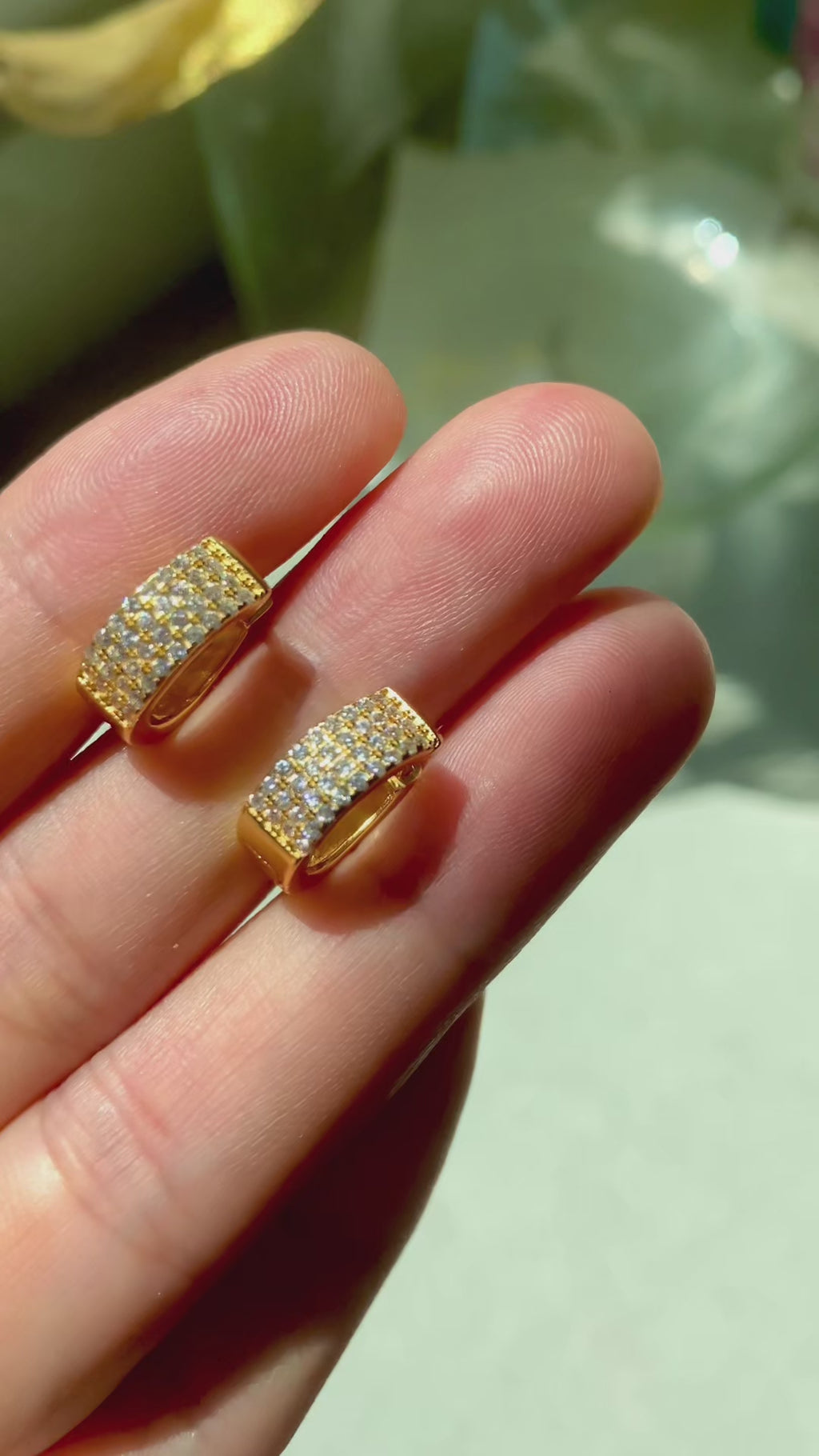 Harbor Pavé Huggie Earrings