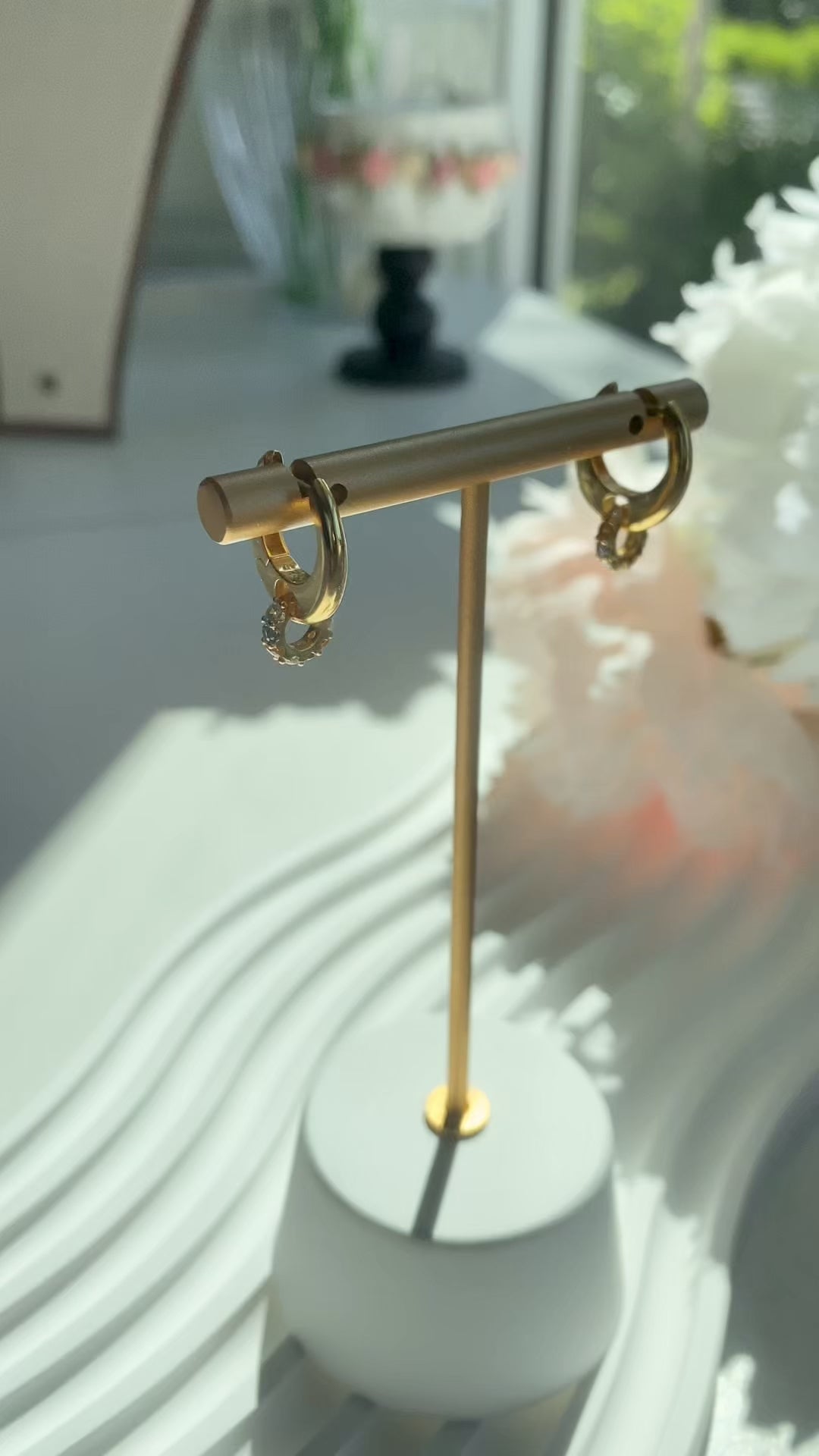 Aurora Gem Huggie Earrings
